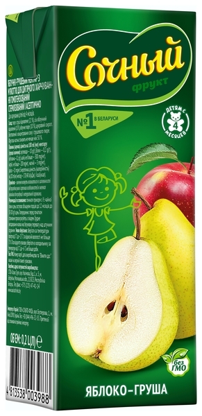 Нектар Сочный Фрукт Яблоко-груша, 200 г - Pampik