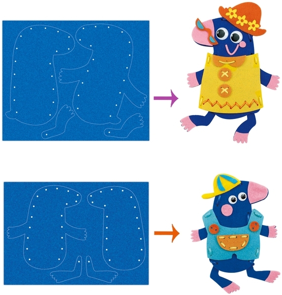 Набір для творчості Avenir Сімейка кротів, бокс для шиття (CH201760) - Pampik - 4