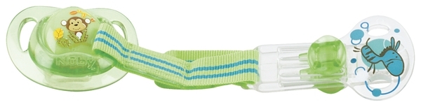 Кліпса для пустушки на стрічці Nuby, зелений (5799grn) - Pampik - 2