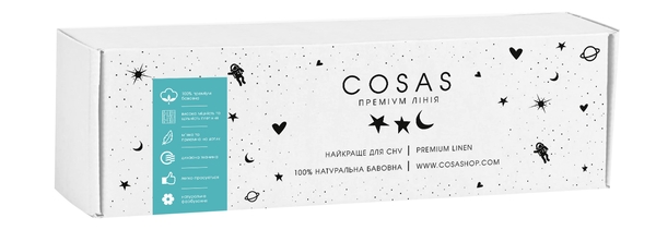 Наволочка Cosas, ранфорс премиум, 60х40 см, голубой - Pampik - 2