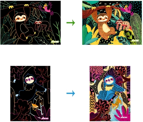 Набір для творчості Avenir Лінивці, скретч-арт (CH201724) - Pampik - 4