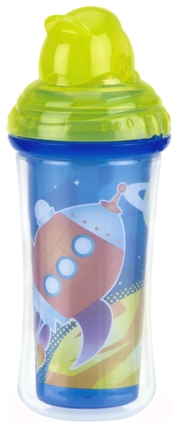 Поїльник Nuby Click-it з трубочкою, 270 мл, зелений (10096blugrnrckt) - Pampik