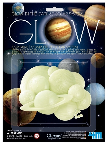 Набор наклеек 4M Светящиеся 3D-наклейки Солнечная система (00-05423) - Pampik