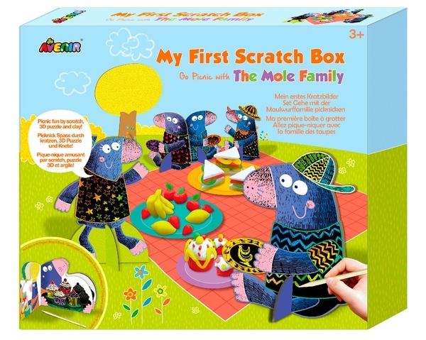 Набор для творчества Avenir Семейка кротов, скретч-бокс (CH201761) - Pampik
