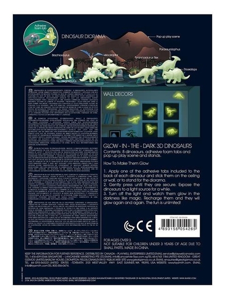 Набір наклейок 4M Сяючі 3D-наклейки Динозаври (00-05426) - Pampik - 2
