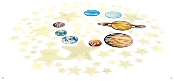 Набір наклейок 4M Сяючі Планети і 100 зірок (00-05631) - Pampik - 5