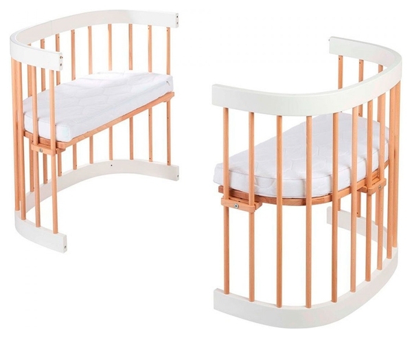 Багатофункціональна ліжечко 7 в 1 Tweeto White with Natural, бук з білим - Pampik - 4