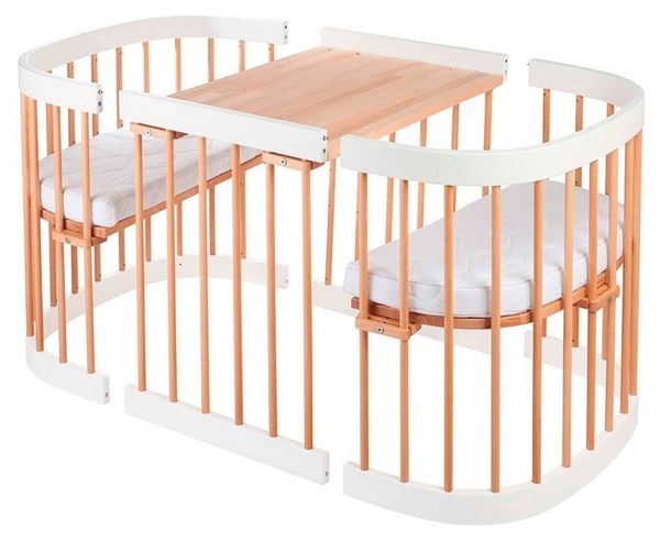 Багатофункціональна ліжечко 7 в 1 Tweeto White with Natural, бук з білим - Pampik - 3