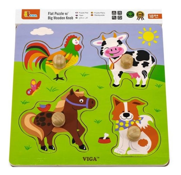 Пазл-вкладыш Viga Toys Ферма (50839) - Pampik