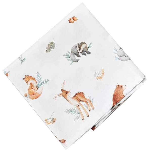 Простынь на резинке Tweeto Лесные сны. Медвежонок, 120х60 см , белый - Pampik