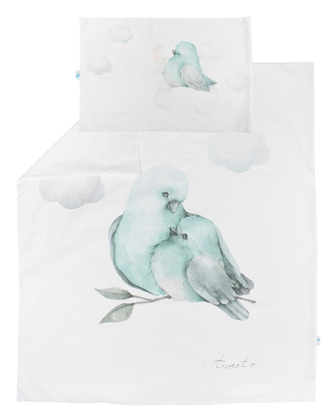 Комплект дитячої постелі Tweeto, 2 предмета, бавовна, 120х70, білий - Pampik - 3