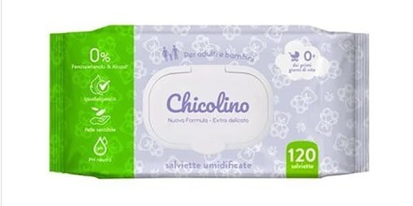 Вологі серветки для дітей Chicolino, 120 шт. - Pampik