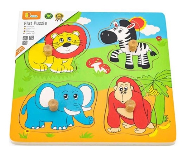 Пазл-вкладиш Viga Toys Дикі тварини (59563) - Pampik