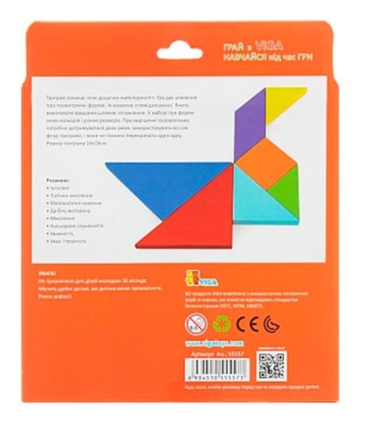 Набір для навчання Viga Toys Танграм (55557) - Pampik - 3