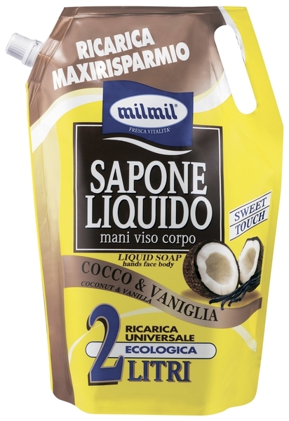 Мило рідке MilMil Кокос та Ваніль змінний блок, 2000 мл - Pampik