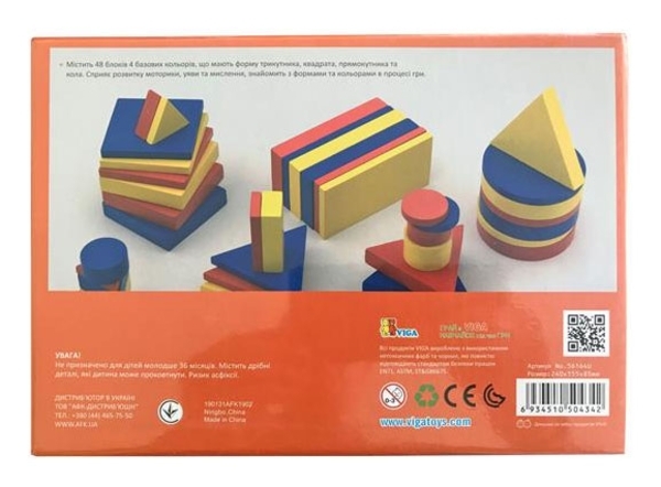 Навчальний набір Viga Toys Логічні блоки (56164U) - Pampik - 3