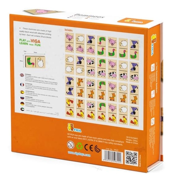 Настільна гра Viga Toys Доміно Тварини (59622) - Pampik - 4