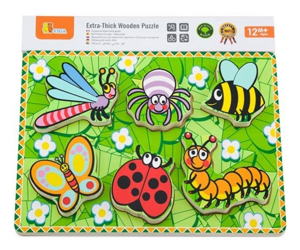 Пазл-вкладиш Viga Toys Комахи (56437) - Pampik