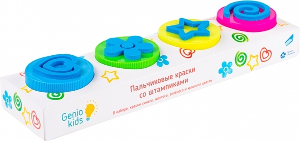 Набір для дитячої творчості Genio Kids Пальчикові фарби з штампиками (TA1400) - Pampik - 2