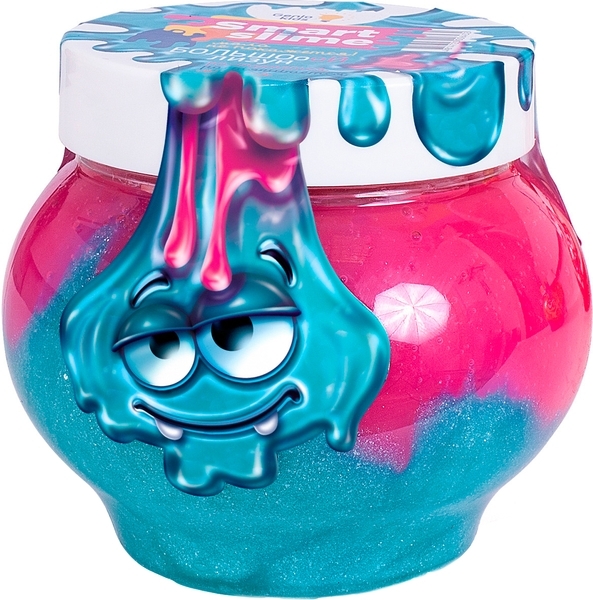 Іграшкова маса для ліплення Genio Kids м'яльницю-жмялка 2 в 1, рожевий з блакитним, 500 г (SLI07) - Pampik