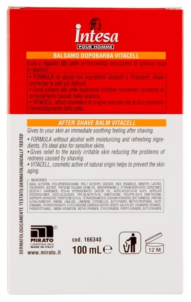Бальзам после бритья для чувствительной кожи Intesa Vitacell Afer Shave Balm Sensitive, 100 мл - Pampik - 2