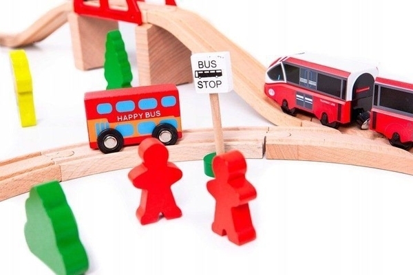 Дерев'яна залізниця Ecotoys з поїздом (HM180995) - Pampik - 4
