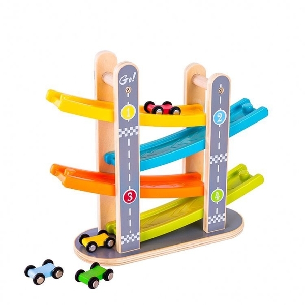 Дерев'яний швидкісний спуск Ecotoys з машинками (SAWT093-3) - Pampik - 2