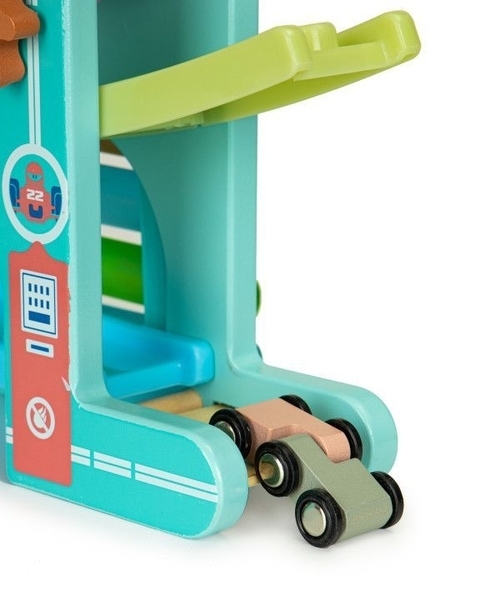 Дерев'яний швидкісний спуск Ecotoys з машинками і ксилофоном (ME115) - Pampik - 3