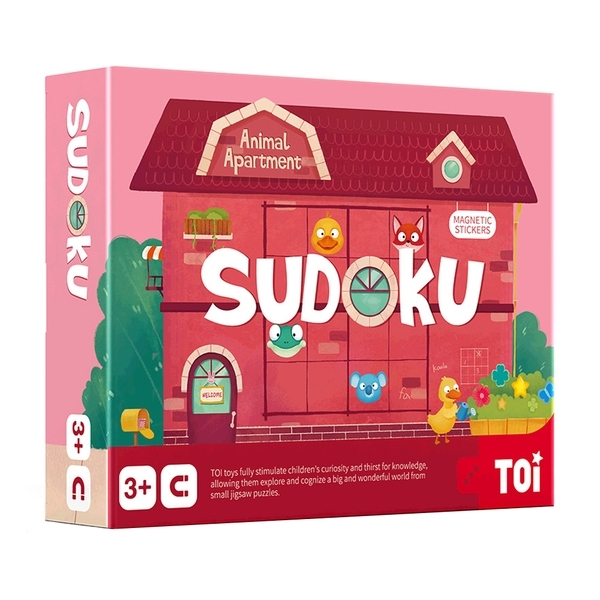 Настільна гра TOI магнітне судоку "Будинок для тварин", легкий рівень - Pampik