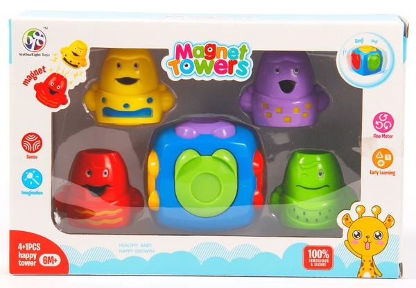 Игрушка развивающая Lindo Магнитная пирамидка (618-12) - Pampik - 3