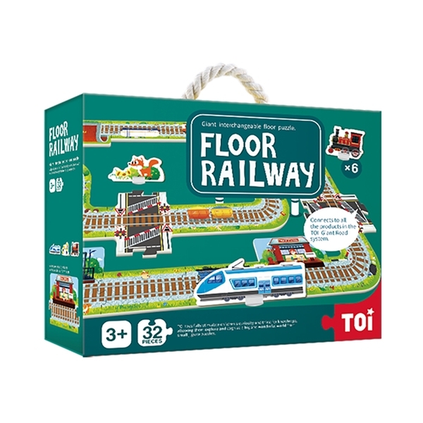 Підлоговий пазл-гігант TOI "Залізниця", 32 елемента - Pampik