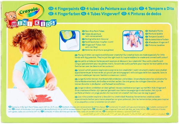 Набір пальчикових фарб Crayola Mini Kids Washable, 4 баночки (256455.106) - Pampik - 2