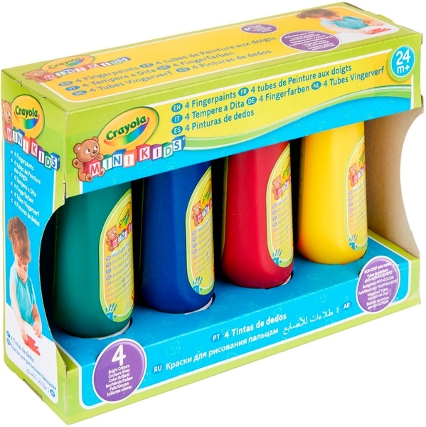 Набір пальчикових фарб Crayola Mini Kids Washable, 4 баночки (256455.106) - Pampik - 5