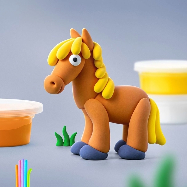 Набір самозатвердіваючого пластиліну Ліпака Конячка (30046-UA01) - Pampik - 4