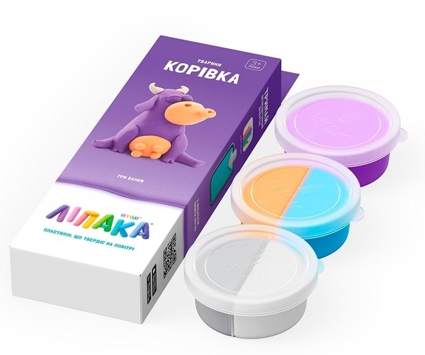 Набор самозатвердіваючого пластиліну Ліпака Корівка (30047-UA01) - Pampik - 2