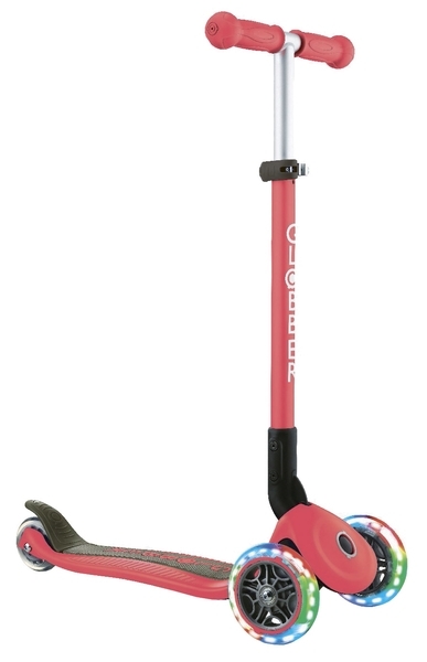 Уцінка. Самокат Globber Primo Foldable Lights, червоний (432-102-2) - Pampik