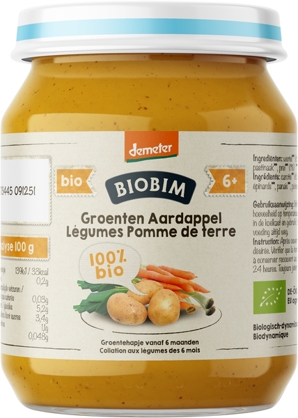 Пюре овочеве Biobim Овочевий мікс з картоплею, 190 г - Pampik