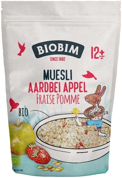 Мюсли органические Biobim Клубника и яблоко, 150 г - Pampik