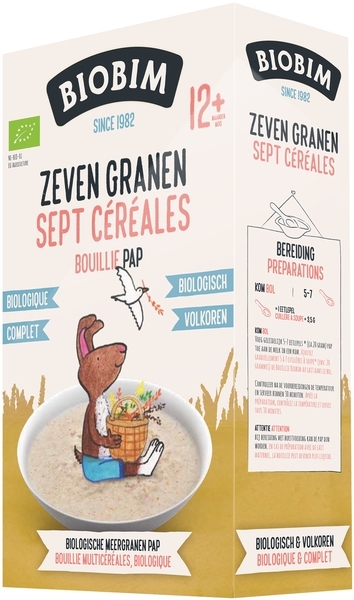 Безмолочна органічна каша Biobim 7 злаків, 250 г - Pampik