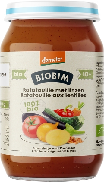 Пюре овочеве Biobim Рататуй з сочевицею, 250 г - Pampik