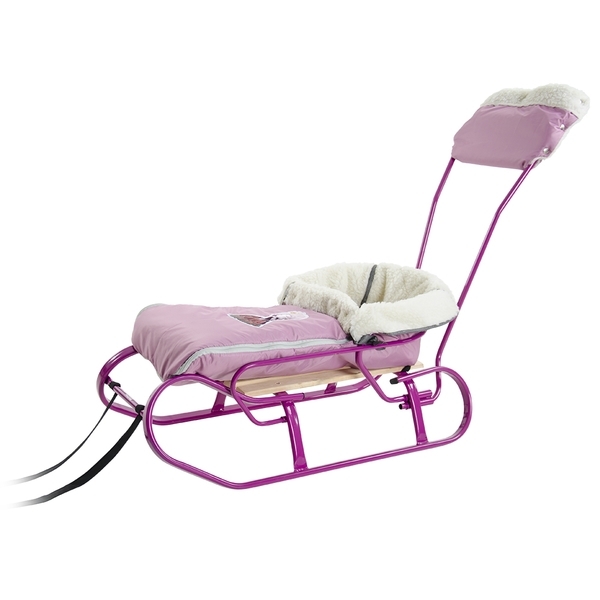Комплект: санки, ручка, спинка, чохол Vitan Дівчинка, фуксія (2130027) - Pampik