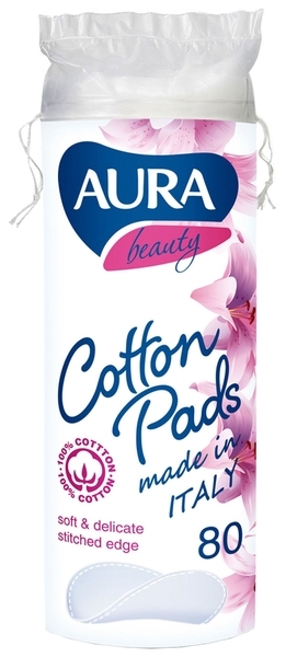 Ватные диски Aura Beauty, 80 шт. - Pampik