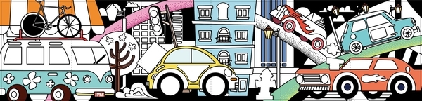 Набір для малювання Avenir Гігантська вельвет-розмальовування Транспорт і автомобіль (CH191693) - Pampik - 2