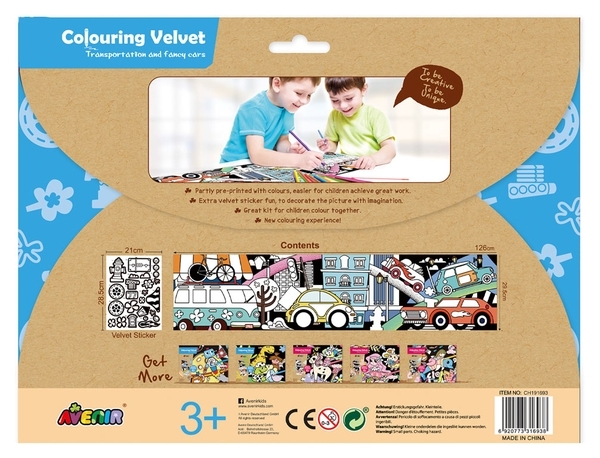 Набір для малювання Avenir Гігантська вельвет-розмальовування Транспорт і автомобіль (CH191693) - Pampik - 3