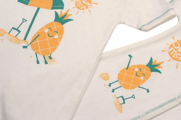 Набір Baby Veres Ananas Пісочник-Чоловічок-Шапочка, трансферна рібана, р. 56, бежевий - Pampik - 5