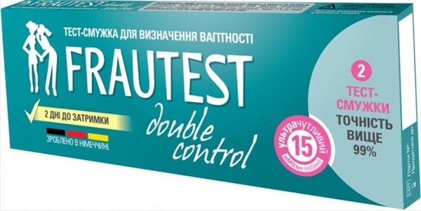 Тест-смужка для визначення вагітності FRAUTEST double-control №2 - Pampik