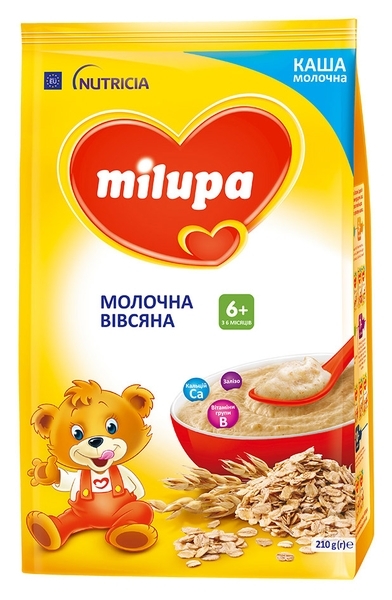 Молочная каша Milupa сухая быстрорастворимая овсяная, 210 г - Pampik