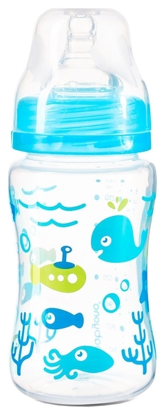 Пляшечка для годування BabyOno, синій, 240 мл (403) - Pampik