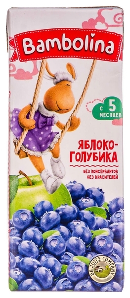 Нектар Bambolina Яблуко-лохина, 200 мл - Pampik