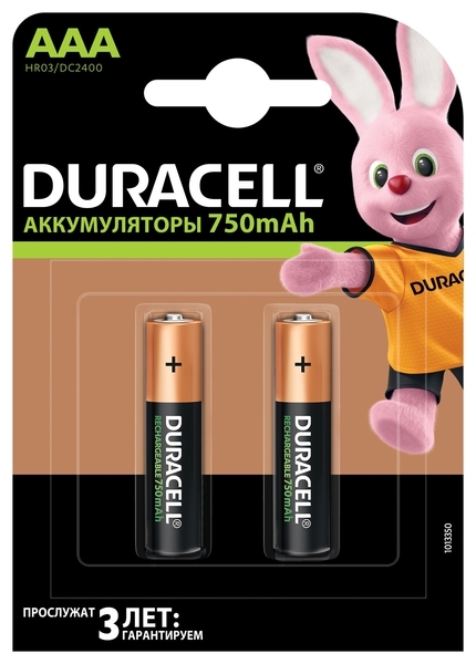 Акумулятори Duracell Recharge AAA 750 мА/ч, 2 шт. - Pampik